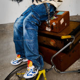 GOD SPEED - Double pocket Flared Cargo Denim (Blue)